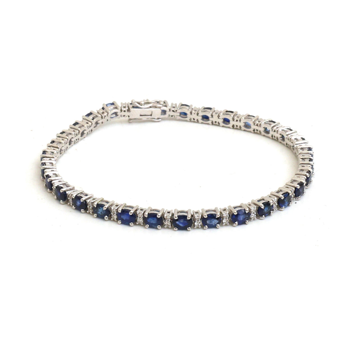 JPBRC-1377/14122 Blue Sapphire Diamond Bracelet | 18K