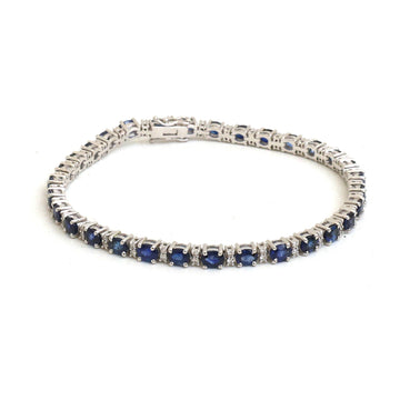 JPBRC-1377/14122 Blue Sapphire Diamond Bracelet | 18K