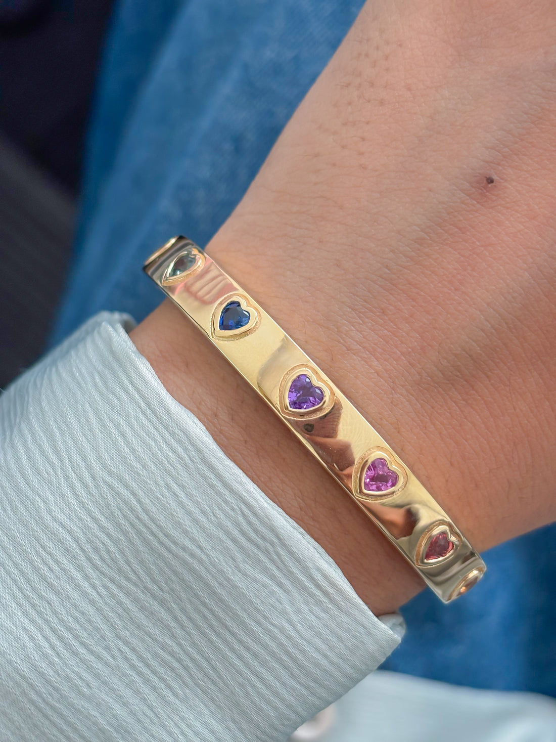 JPBRC-1379/14210 Rainbow Sapphire Bracelet | 14K
