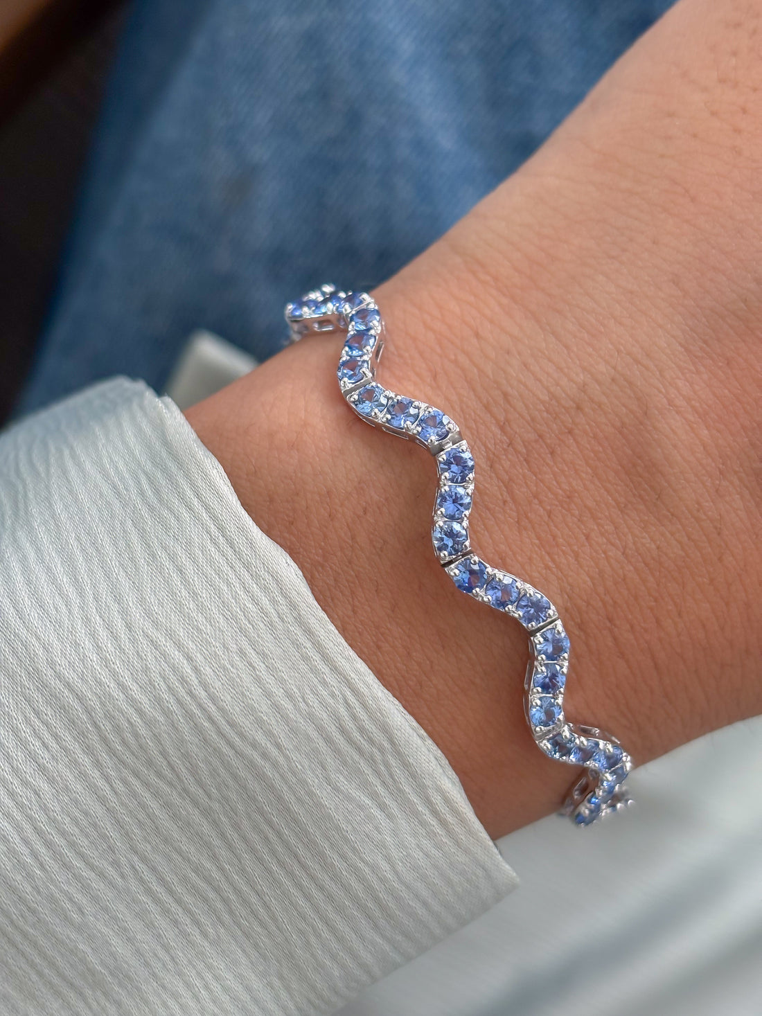 JPBRC-1382/14277 Blue Sapphire Bracelet | 18K