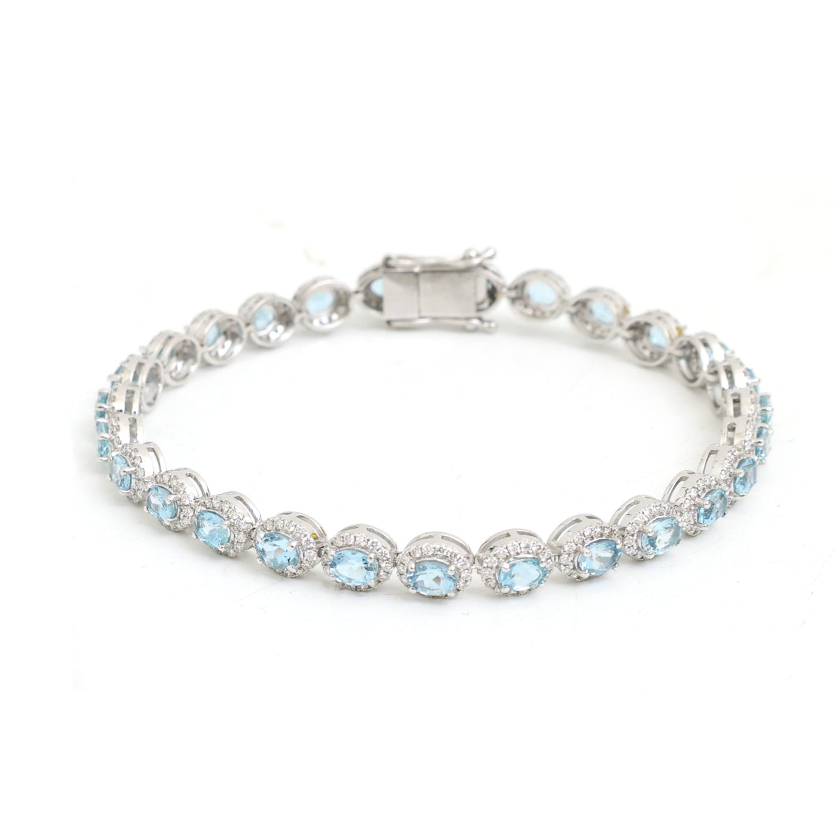 JPBRC-1389/14422 Diamond Aquamarine Bracelet | 14K