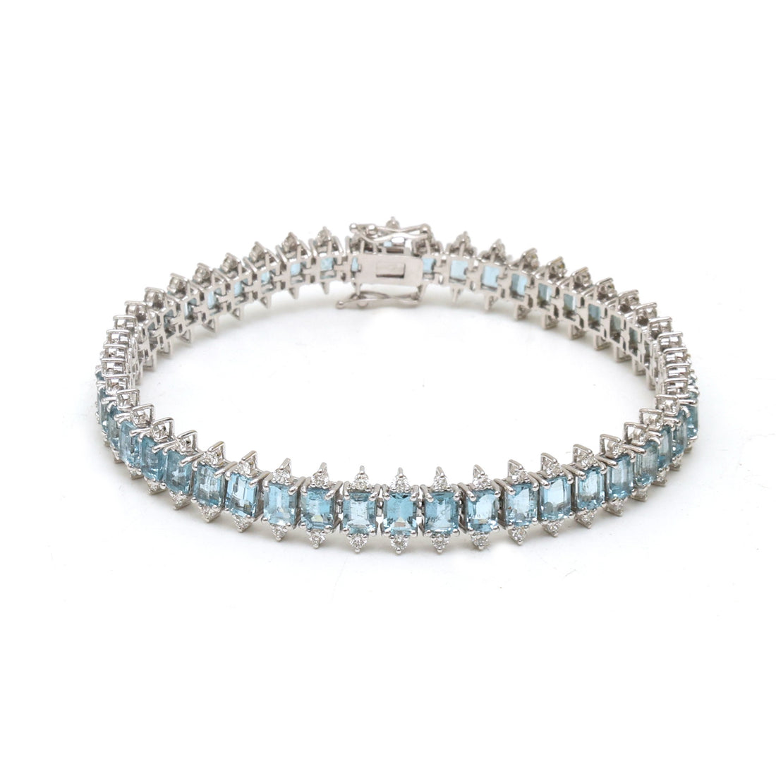 JPBRC-1393/14534 Aquamarine Diamond Bracelet | 14K