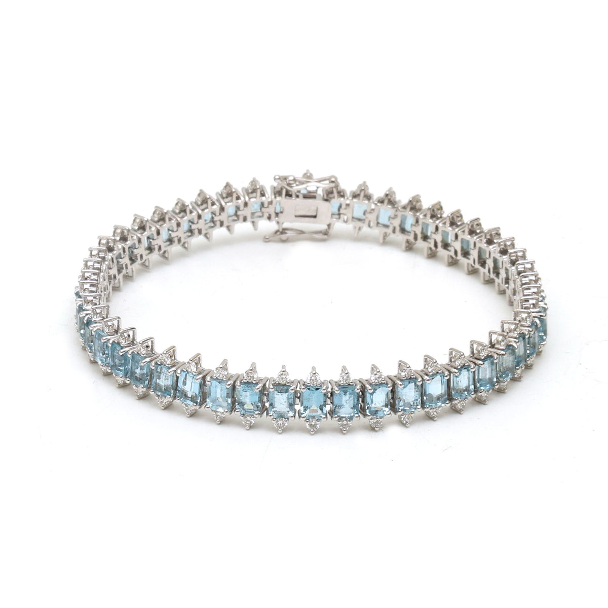 JPBRC-1393/14534 Aquamarine Diamond Bracelet | 14K