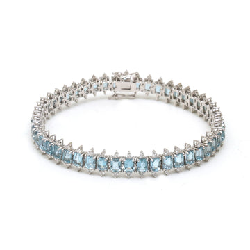 JPBRC-1393/14534 Aquamarine Diamond Bracelet | 14K