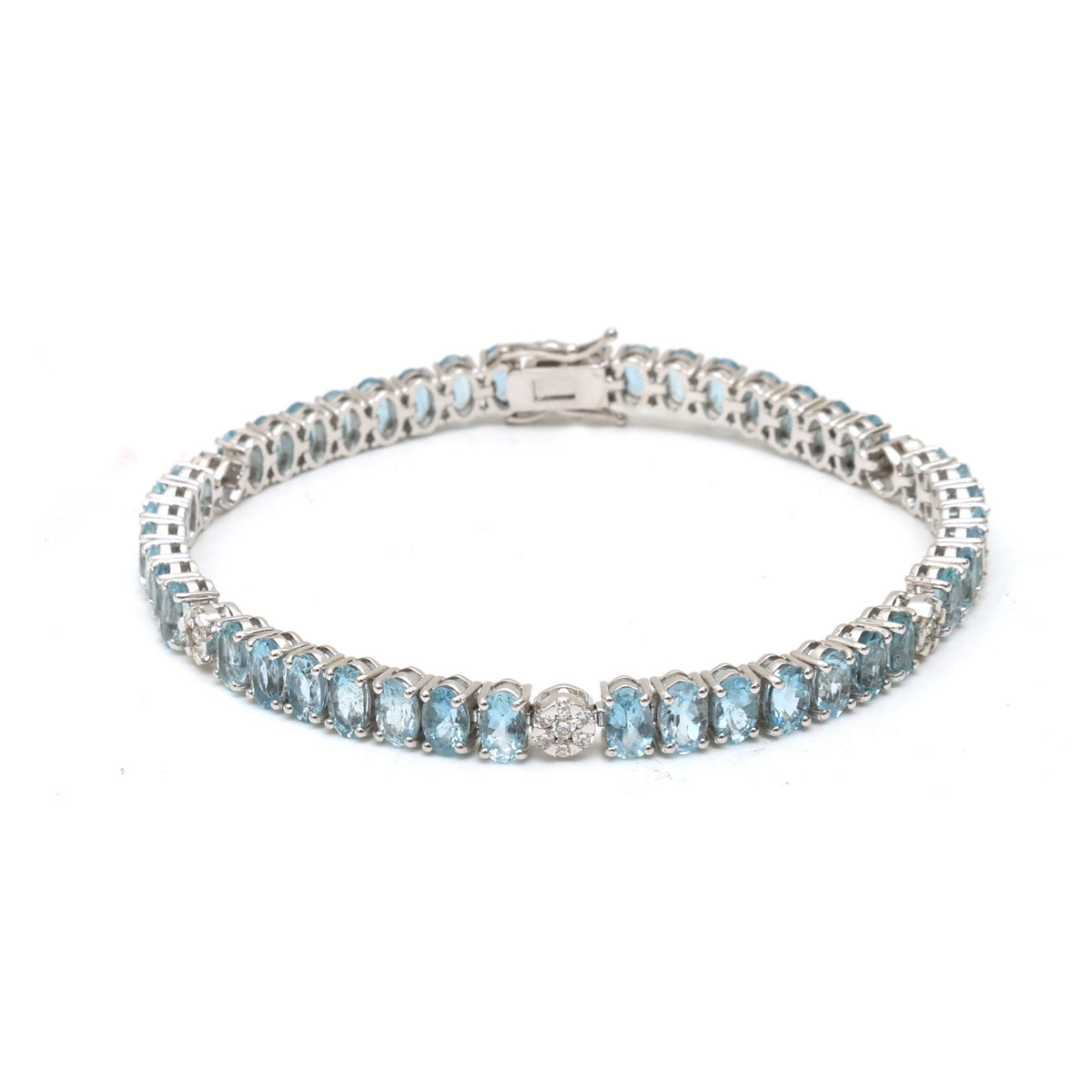 JPBRC-1394/14535 Aquamarine Diamond Bracelet | 14K