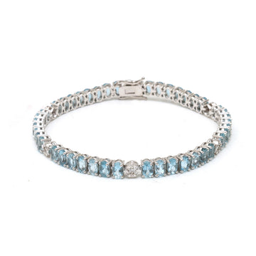JPBRC-1394/14535 Aquamarine Diamond Bracelet | 14K