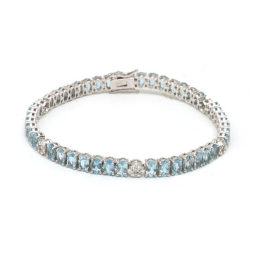 JPBRC-1395/14536 Aquamarine Diamond Bracelet | 14K