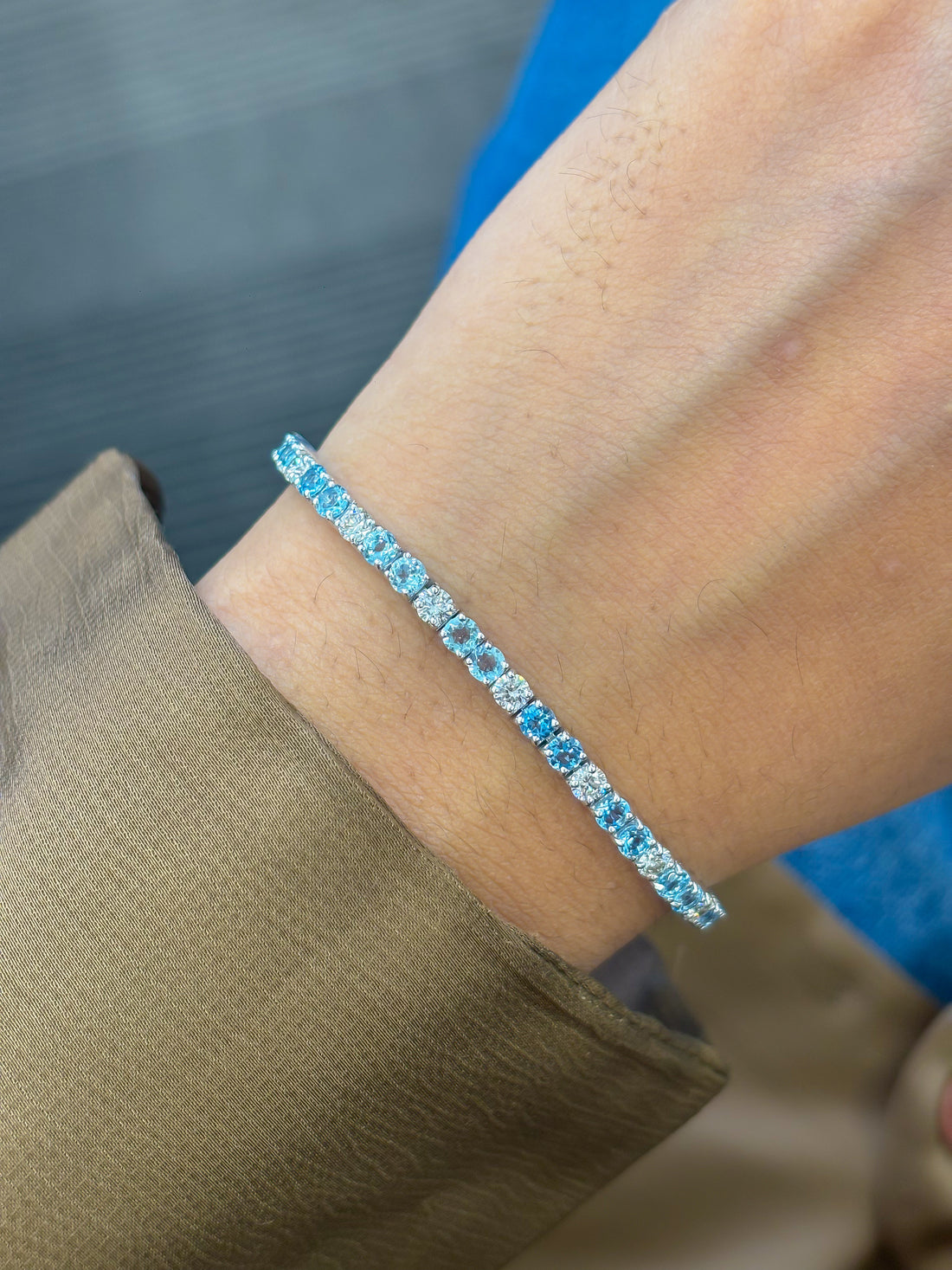 JPBRC-1401/14612 Aquamarine Diamond Bracelet | 14K