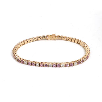 JPBRC-1404/14743 Pink Sapphire Diamond Bracelet | 14K