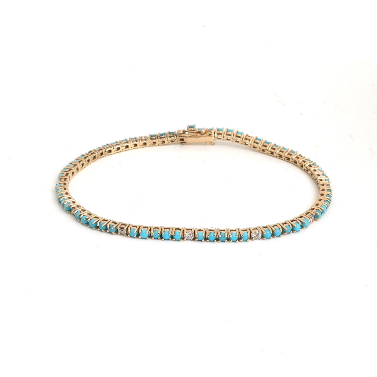JPBRC-1406/14745 Turquoise Diamond Bracelet | 14K