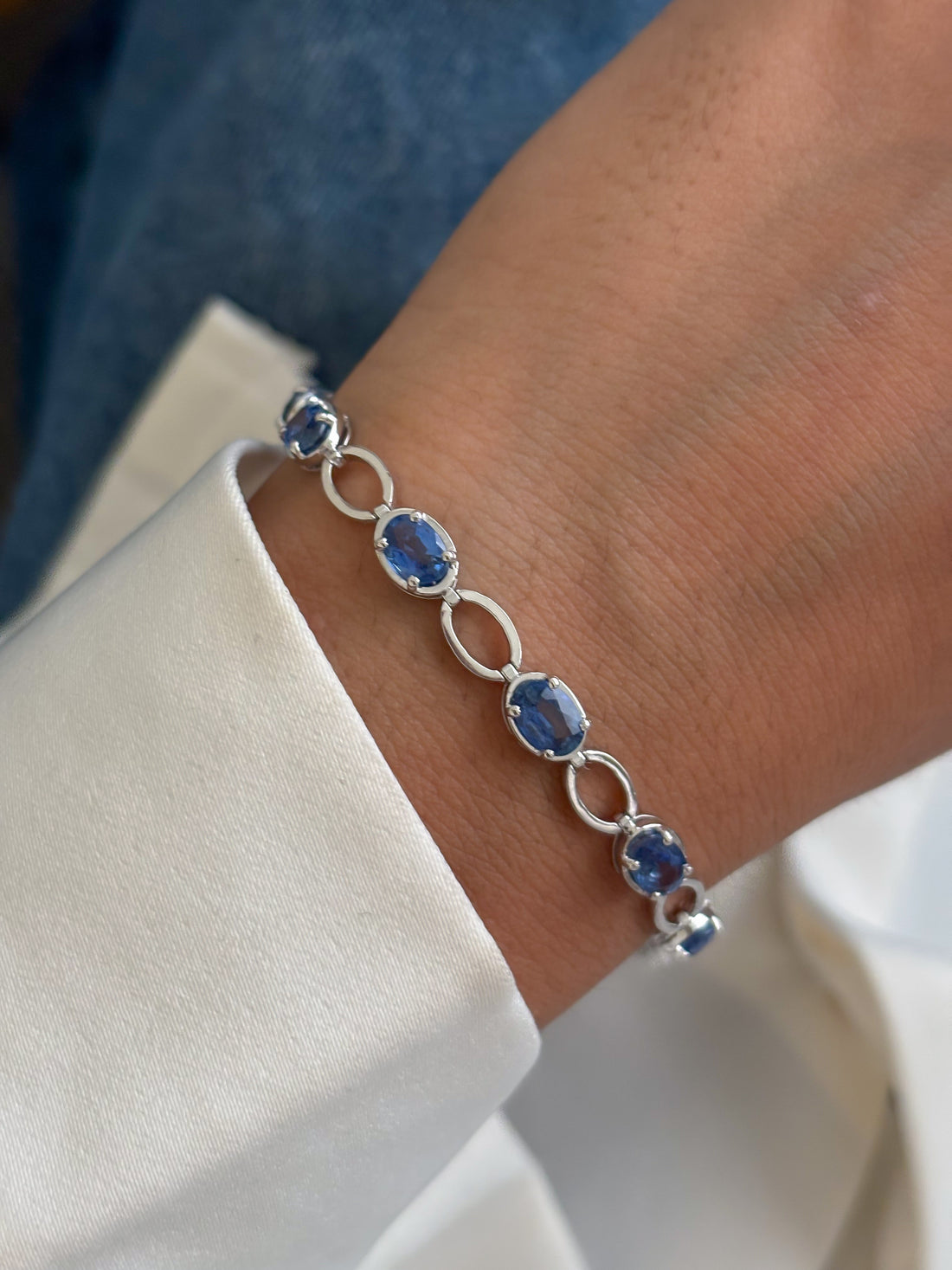 JPBRC-1407/14746 Blue Sapphire Bracelet | 14K