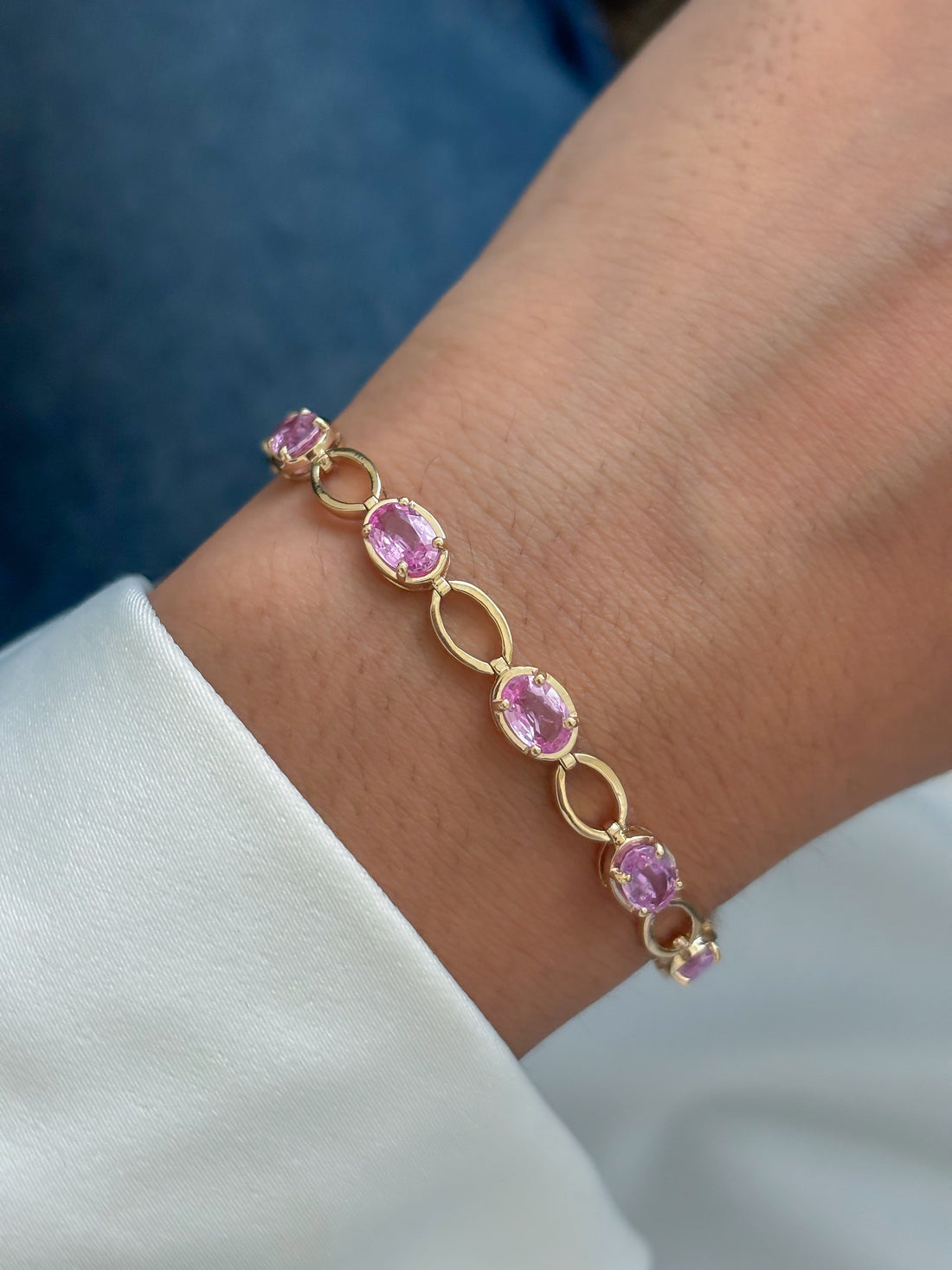 JPBRC-1408/14747 Pink Sapphire Bracelet | 14K