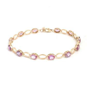 JPBRC-1408/14747 Pink Sapphire Bracelet | 14K