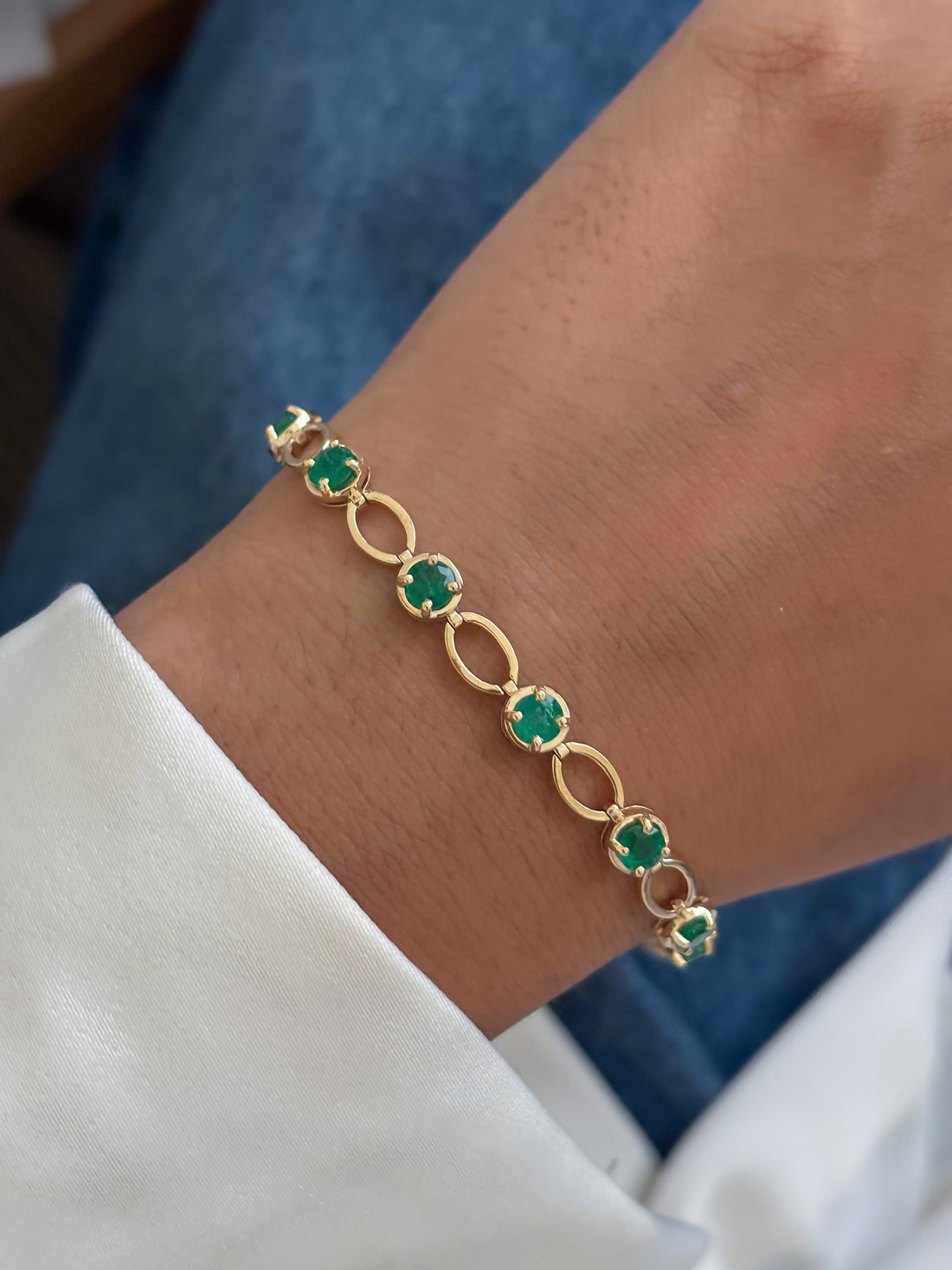 JPBRC-1409/14748 Emerald Bracelet | 14K