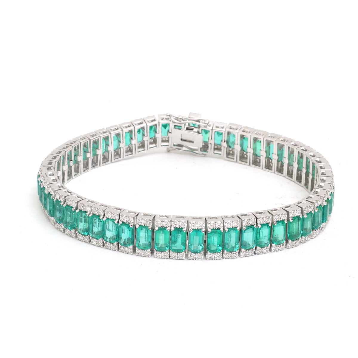 JPBRC-1410/14774 Emerald Diamond Bracelet | 18K