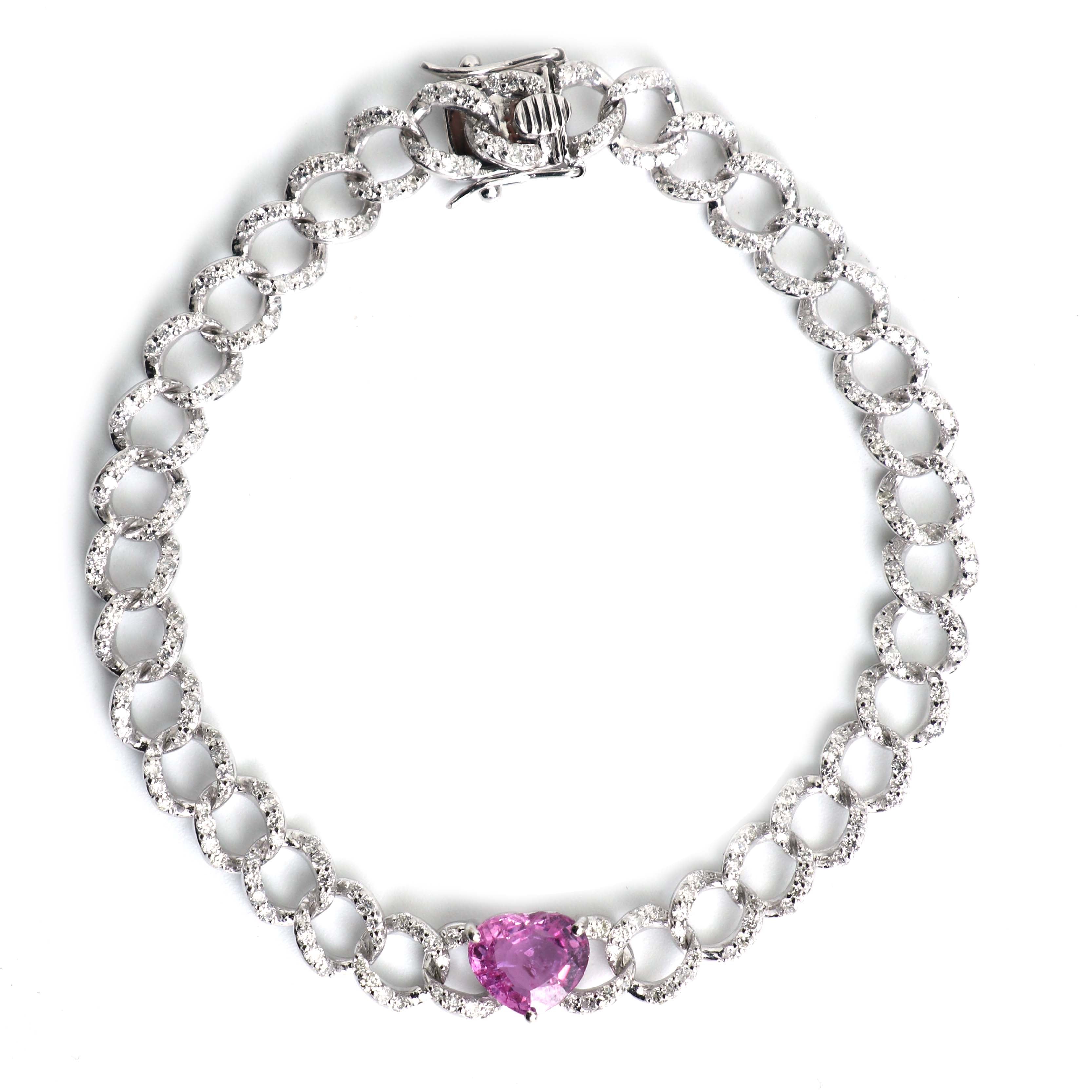 JPBRC-141/1115 Pink Sapphire Bracelet | 18K