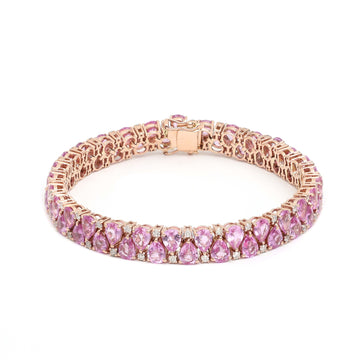 JPBRC-229/1197 Pink Sapphire Bracelet | 18K