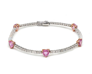 JPBRC-363/2470 Pink Sapphire Bracelet | 18K