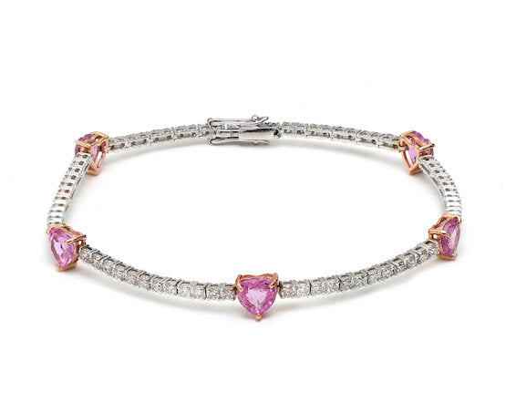 JPBRC-363/2470 Pink Sapphire Bracelet | 18K