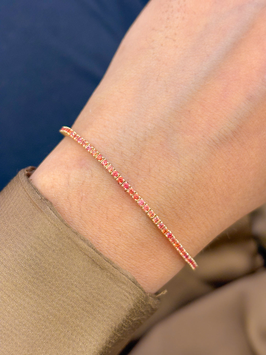 JPBRC-490/3198 Orange Sapphire Bracelet | 14K