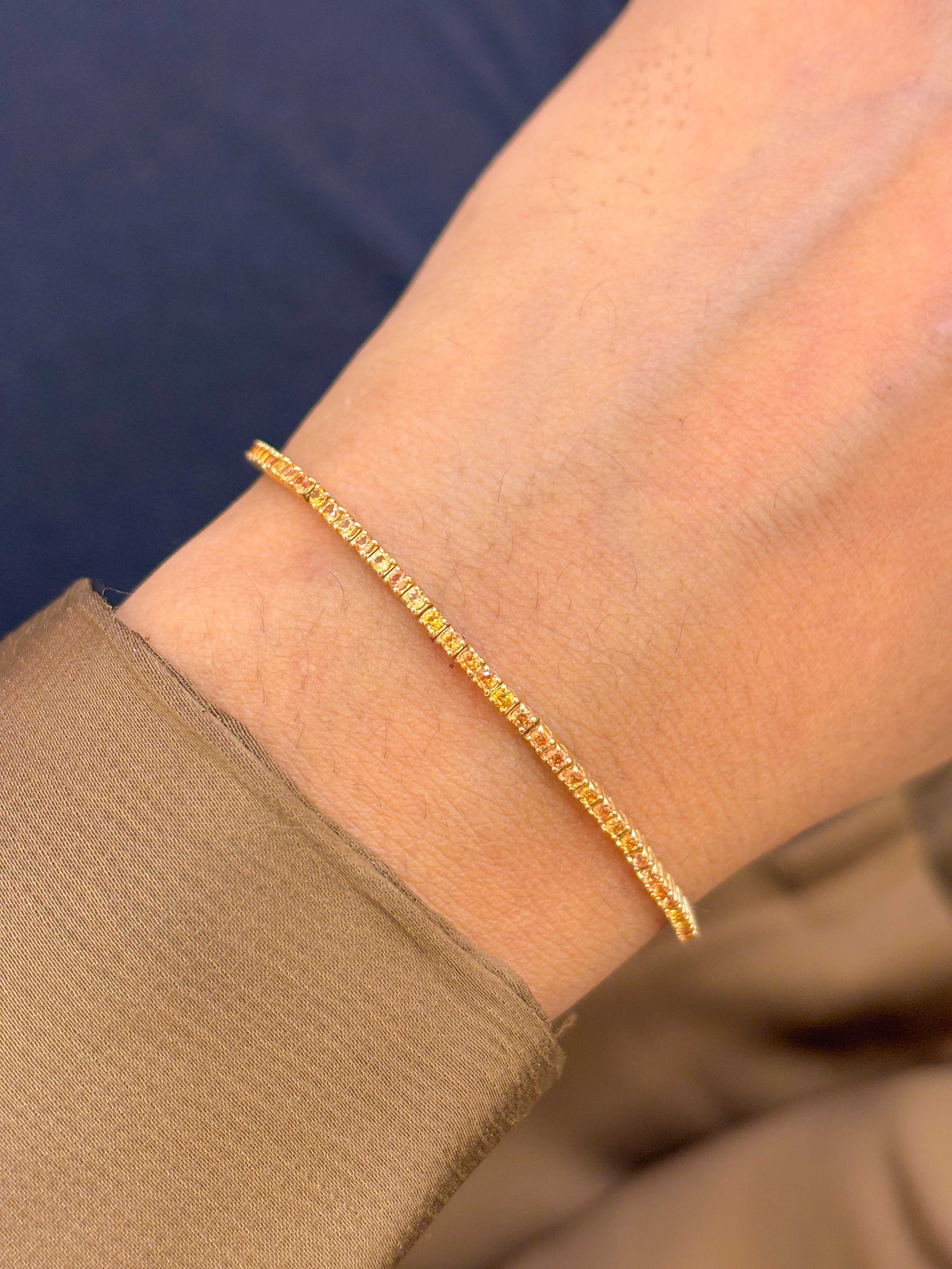 JPBRC-498/3211 Orange Sapphire Bracelet | 14K