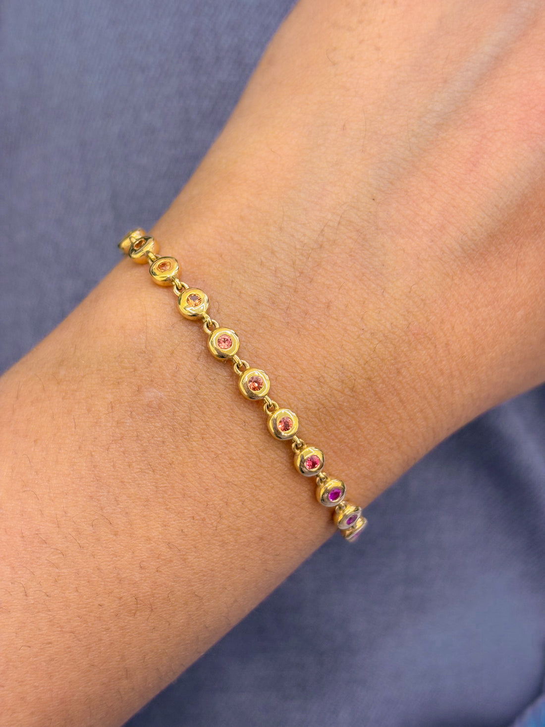 JPBRC-563/3898 Rainbow Bead Bracelet | 14K