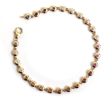 JPBRC-563/3898 Rainbow Bead Bracelet | 14K