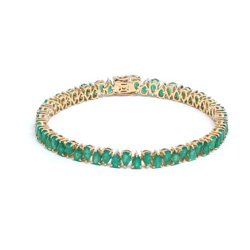JPBRC-608/4331 Emerald Pear 5X3 Bracelet | 18K
