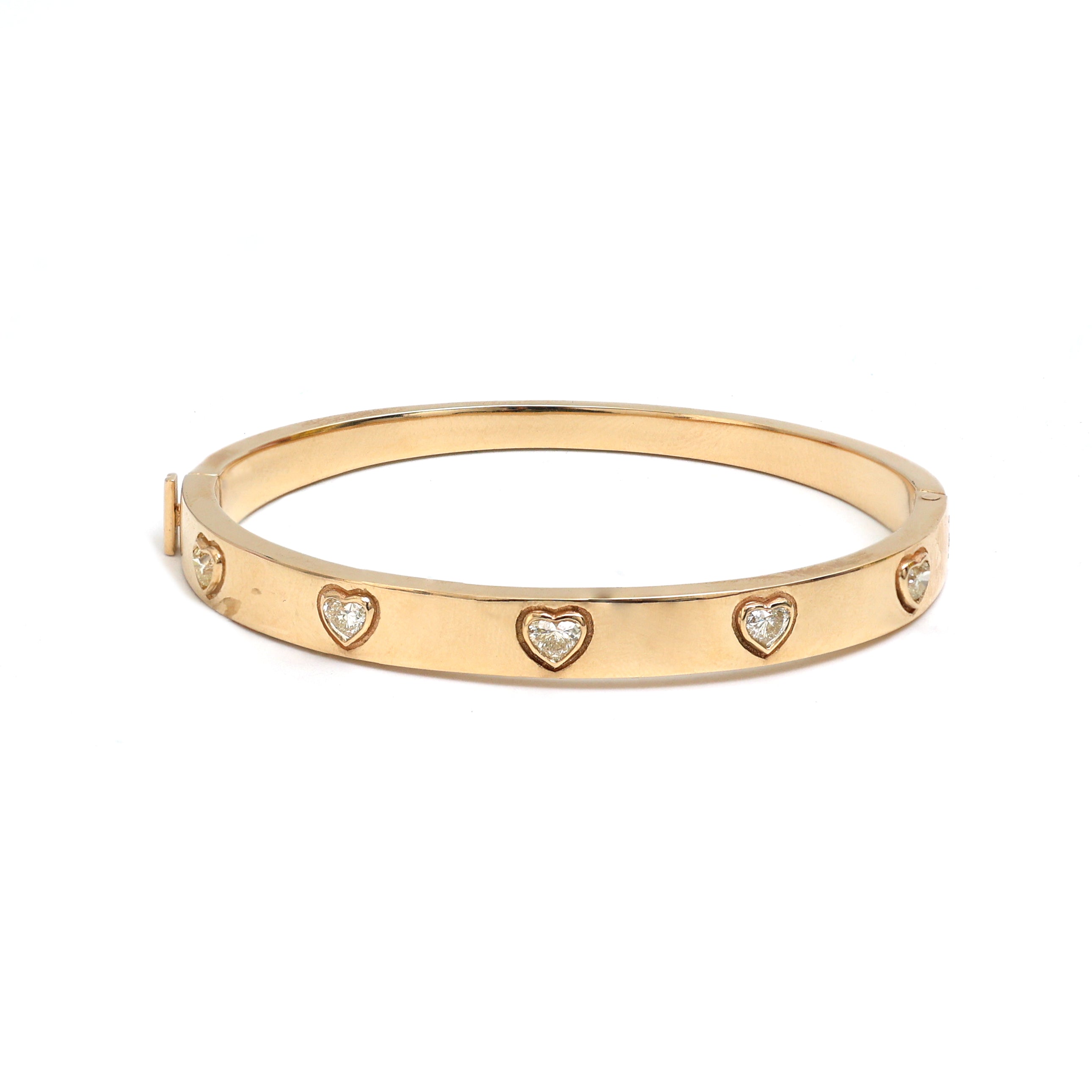 JPBRC-616/4361 Diamond Heart Bangle Bracelet | 18K