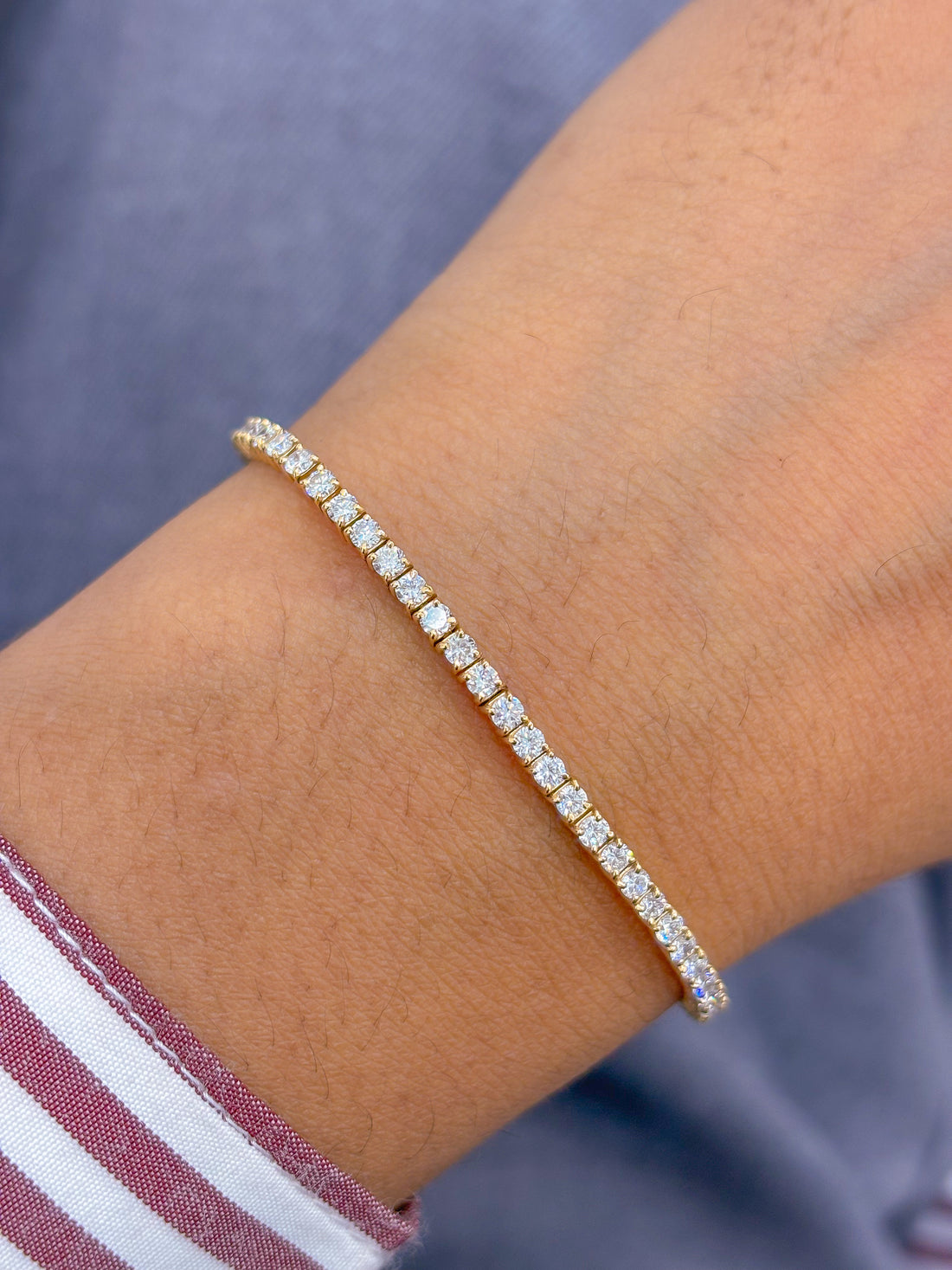 JPBRC-895/6314 Lab Grown Diamond Round 2Mm Bracelet | 14K