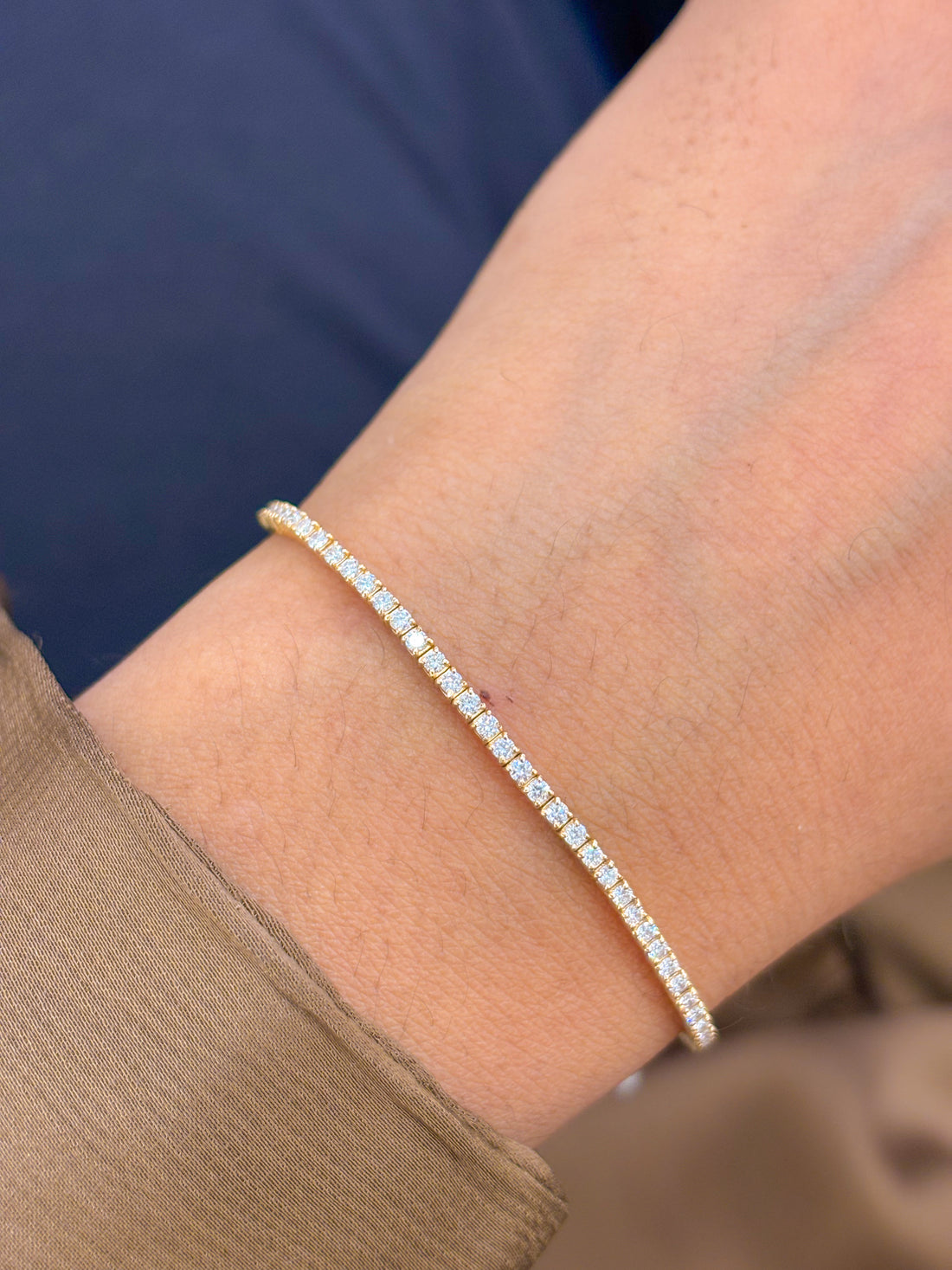 JPBRC-933/6477 Lab Grown Diamond Round 1.50Mm Bracelet | 14K