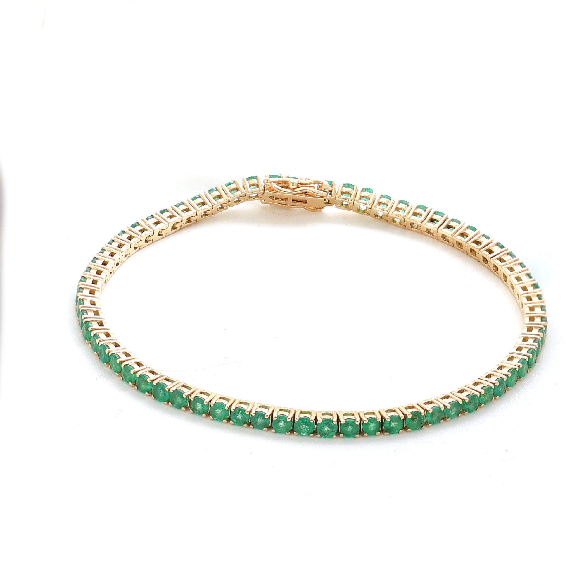 JPBRC-945/6532 Emerald Round 2.50Mm Bracelet | 18K