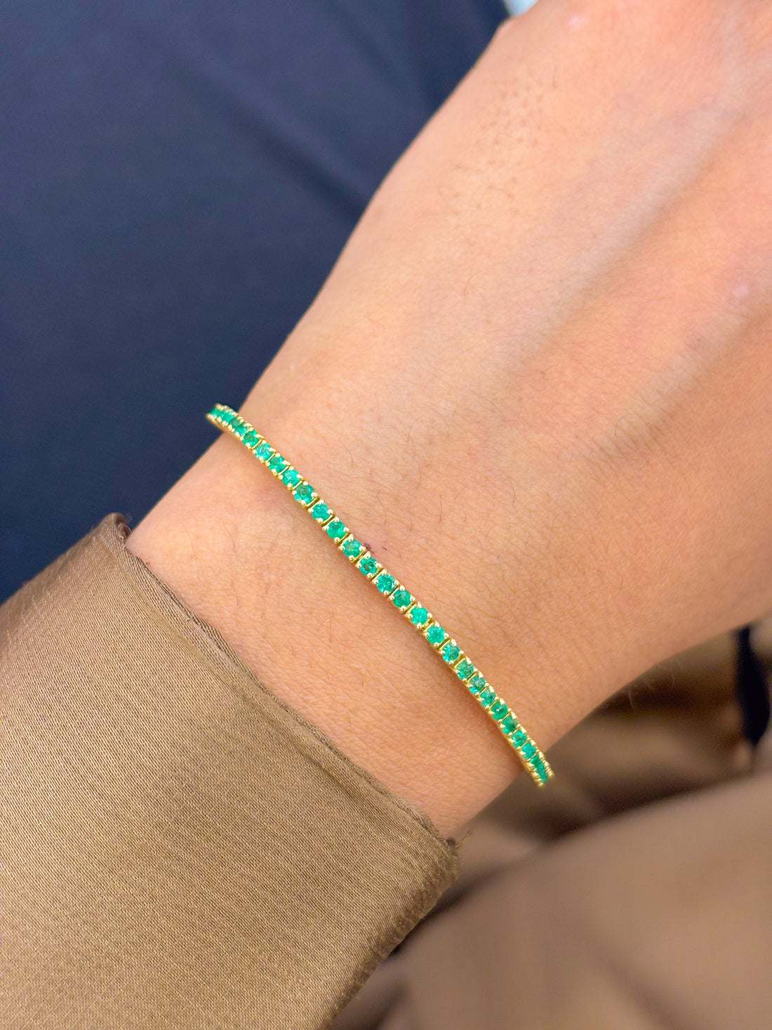JPBRC-964/6792 Emerald Round 1.90Mm  Bracelet | 18K