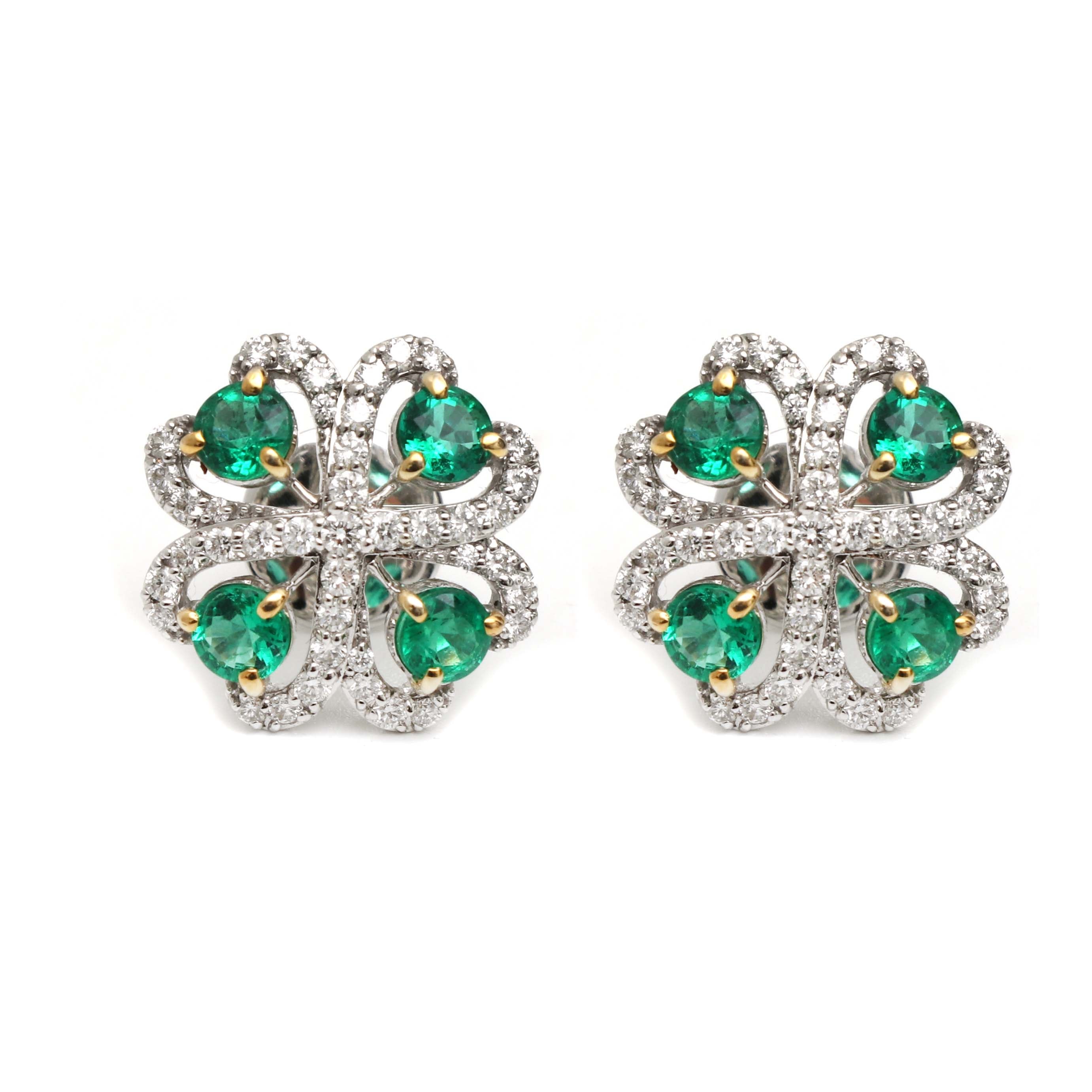 JPERG-06/1238 Emerald Studs Earring | 18K