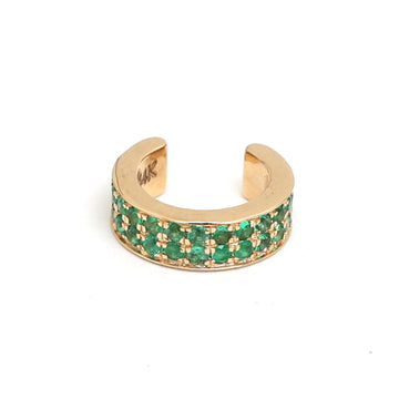 JPERG-1007/4873 Emerald Round Cuff Earring | 14K
