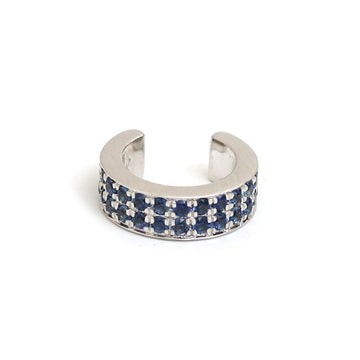 JPERG-1008/4874 Blue Sapphire Round Cuff Earring | 14K