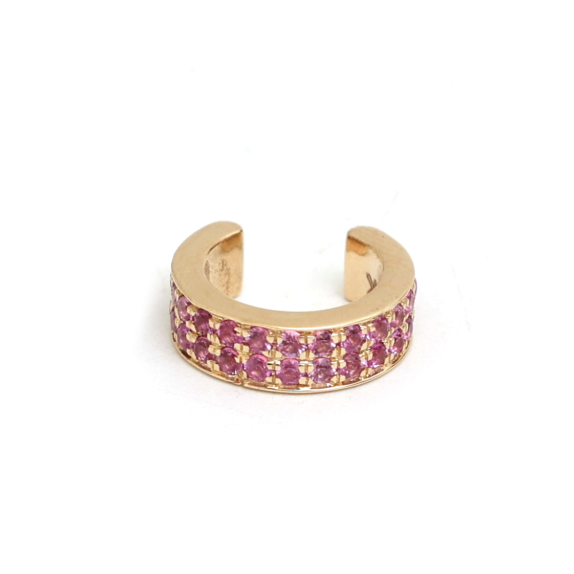 JPERG-1010/4876 Pink Sapphire Round Cuff Earring | 14K