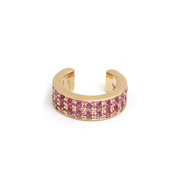 JPERG-1010/4876 Pink Sapphire Round Cuff Earring | 14K