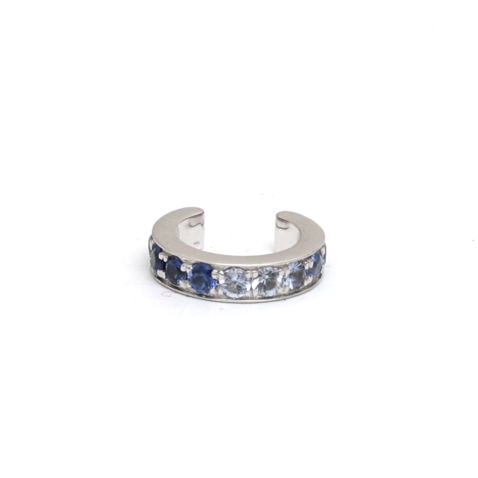 JPERG-1018/4901 Blue Sapphire Round Cuff Earring | 14K