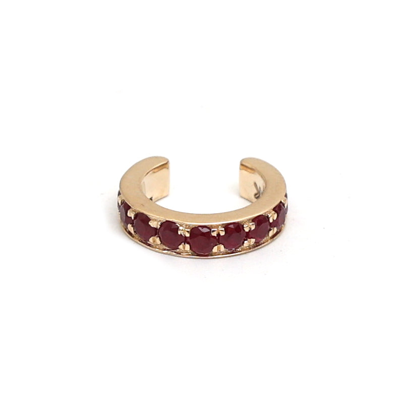 JPERG-1023/4906 Ruby Round Cuff Earring | 14K