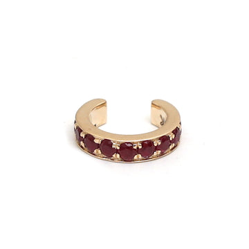 JPERG-1024/4907 Ruby Round Cuff Earring | 14K