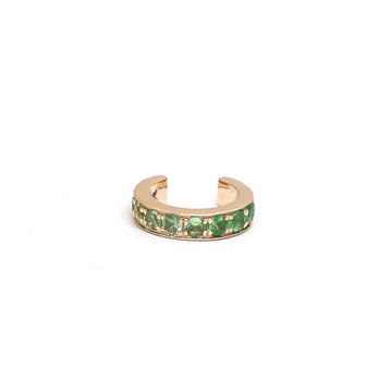JPERG-1025/4908 Emerald Round Cuff Earring | 14K