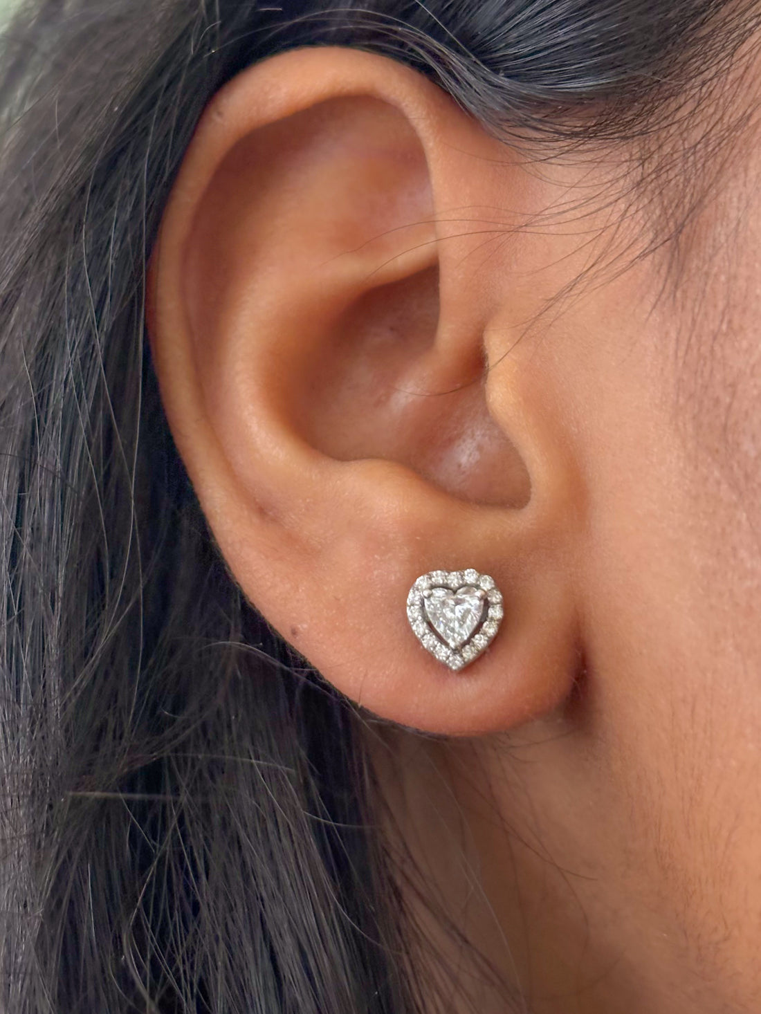 JPERG-1028/4911 Lab Grown Diamond Heart Studs Earring | 14K
