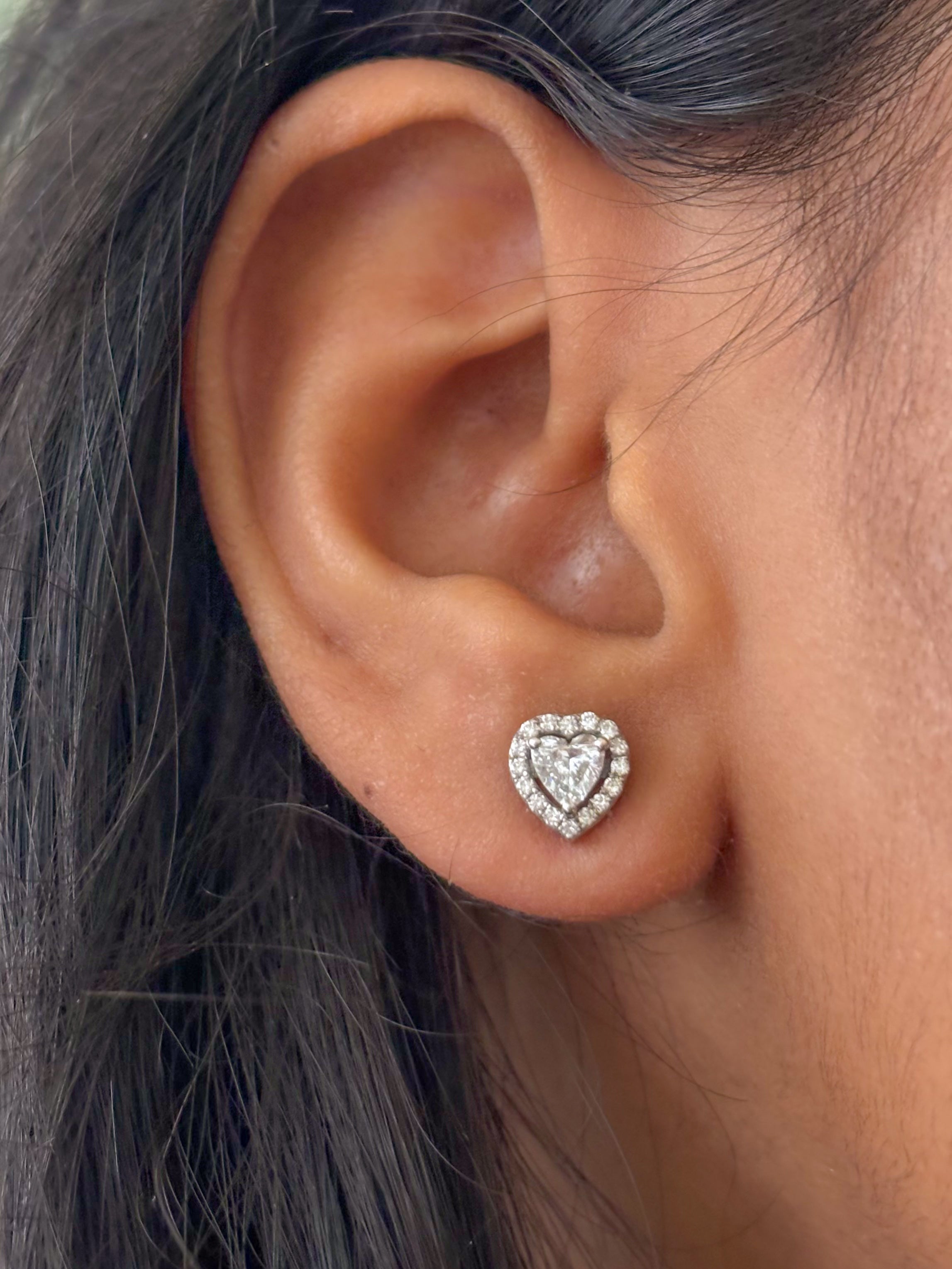 JPERG-1028/4911 Lab Grown Diamond Heart Studs Earring | 14K