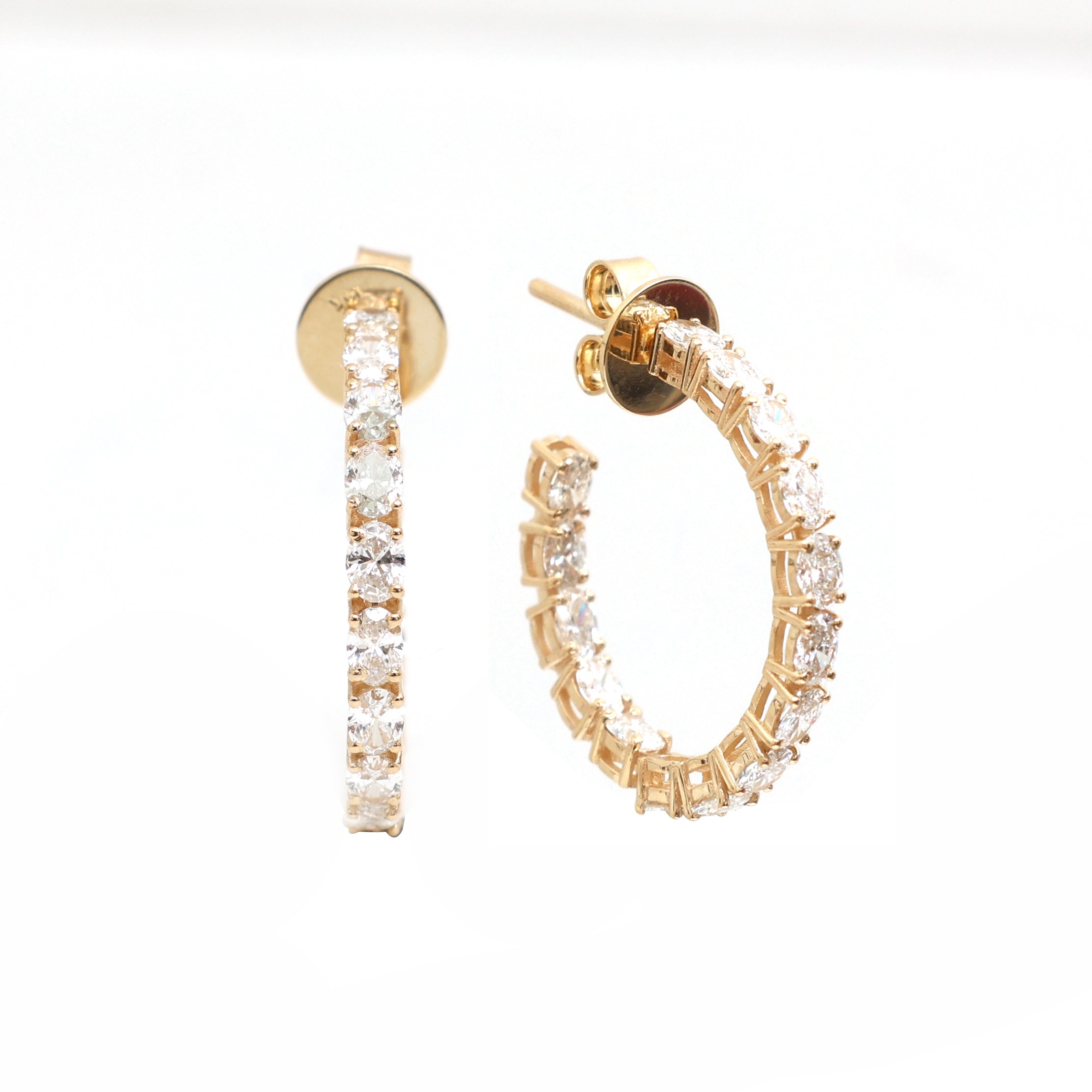 JPERG-1037/4926 Lab Grown Diamond Oval Hoops Earring | 14K