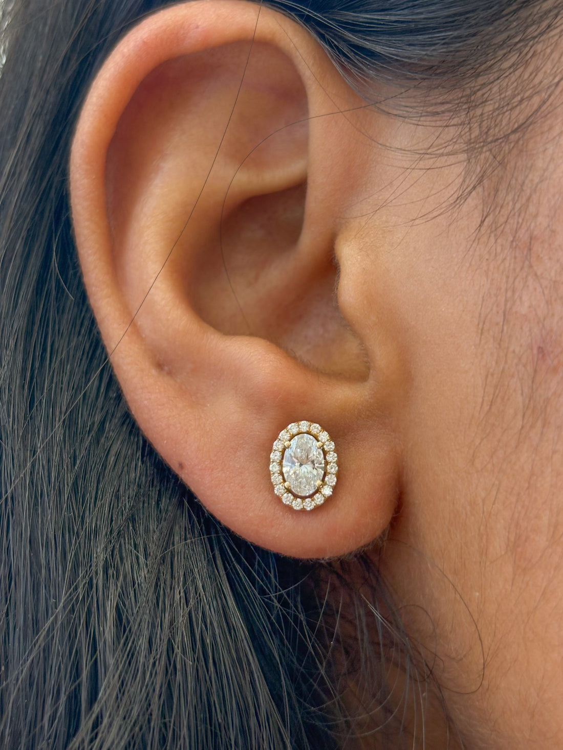 JPERG-1038/4922 Lab Grown Diamond Oval Studs | 14K