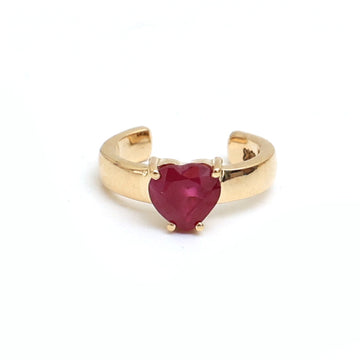 JPERG-1051/5001 Ruby Heart Cuff Earring | 18K