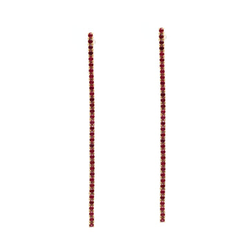 JPERG-1059/4976 Ruby Round 1.50Mm Long Earring | 18K