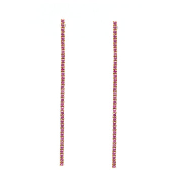 JPERG-1060/4977 Pink Sapphire Round 1.50Mm Long Earring | 18K