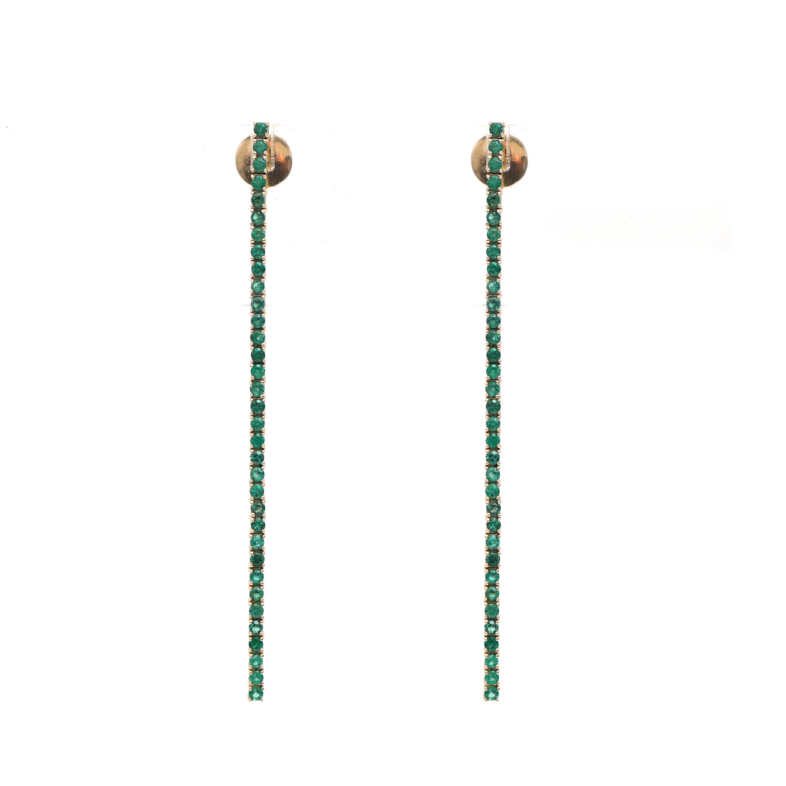JPERG-1061/4978 Emerald Round 1.50 Mm Long Earring Earring | 18K